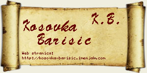 Kosovka Barišić vizit kartica